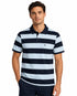 Sky Blue & Navy Men`s Striped Polo