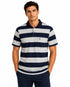 Grey & Navy Men`s Striped Polo