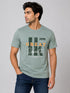 Printed Tee In Powder Blue