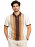 Cotton Vertical Stripped Brown Polo