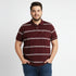 Stripped Polo T-Shirt in Maroon