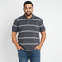 Stripped Polo T-shirt in Grey