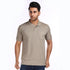 Structured Fabric Melange Polo in Beige