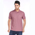 Structured Fabric Melange Polo in Pink