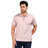 Fancy Knit Zipped Polo In Pink