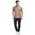 Zipped Polo in Beige