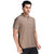 Zipped Polo in Beige