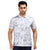 Printed Structured Blue Polo