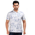 Printed Structured Blue Polo