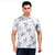 Printed Structured Blue T-shirt