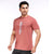 Printed Round Neck tee in Crimson