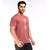 Printed Round Neck tee in Crimson