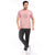 Printed Round Neck Tee in Pink