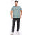 Printed Round Neck Tee in Powder Blue