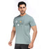 Printed Round Neck Tee in Powder Blue