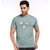 Printed Round Neck Tee in Powder Blue