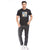 Printed Round Neck Tee in Black