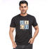 Printed Round Neck Tee in Black