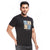 Printed Round Neck Tee in Black