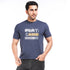 Printed Round Neck Tee in Blue
