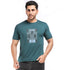Printed Round Neck Tee in Bottle Green