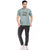 Printed Round Neck Tee in Sky Blue