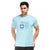 Printed Round Neck Tee in Light Blue