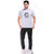 Printed Round Neck Tee in White