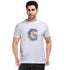 Printed Round Neck Tee in White