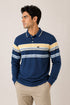 Full Sleeve Blue Stripped Polo