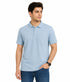 Structured Knit Polo In Blue