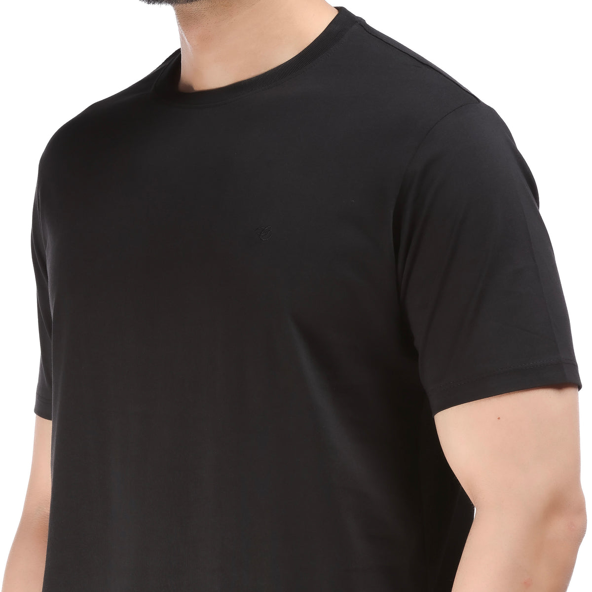 Basic Round Neck Tee in Black – cncclothing.in