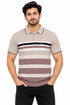 Cotton Stripped Mauve Polo