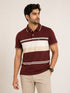 Men`s Red Stripped Polo