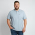 Basic Plus Size Polo Tee in Shady Blue