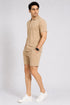 Beige Co-Ord Set With Shirt & Shorts