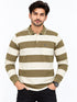 Structured Fabric Polo In Olive & Off White