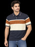 Men`s Navy Stripped Polo