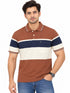Men`s Rust Stripped Polo