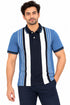 Vertical Stripped Polo In Blue & Navy