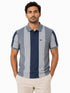 Vertical Stripped Polo in Blue