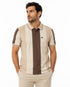 Vertical Stripped Polo In Beige