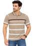 Men`s Stripped Polo In Beige