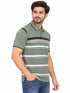 Men`s Stripped Polo In Green