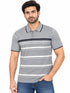 Men`s Stripped Polo In Grey