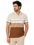 Structured Stripped Polo In Beige
