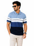 Structured Stripped Polo In Blue