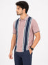 Vertical Stripped Polo In Pink & Blue