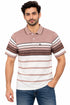 Classic Stripped Polo In Mauve